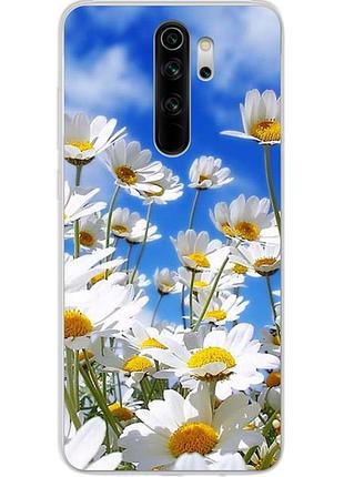 Силіконовий чохол бампер для xiaomi redmi note 8 pro з картинкою ромашки