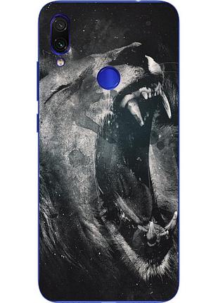 Силіконовий чохол бампер для xiaomi redmi note 7 з картинкою пащу лева