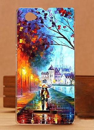 Силіконовий чохол бампер для sony xperia m c1905 з картинкою дощ