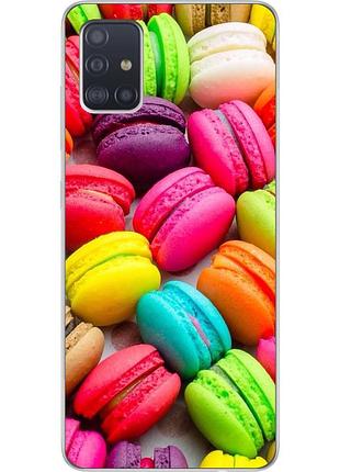 Силиконовый чехол бампер для samsung a51 2020 galaxy a515 с картинкой макаруны