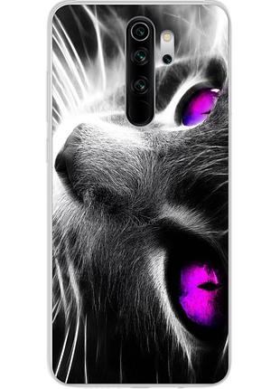 Силиконовый чехол с рисунком для xiaomi redmi note 8 pro красивый кот