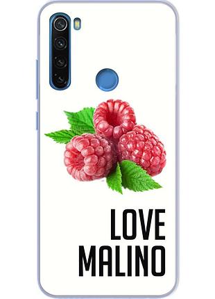 Антибрендовый силиконовый чехол для xiaomi redmi note 8t с картинкой love malino