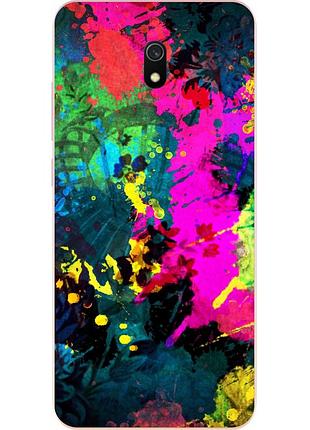Силіконовий чохол бампер для xiaomi redmi 8a з картинкою яскрава абстракція