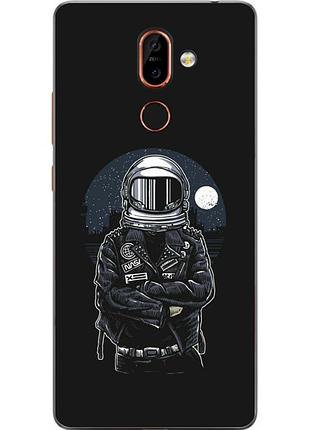 Силиконовый чехол бампер для nokia 7 plus с картинкой космонавт