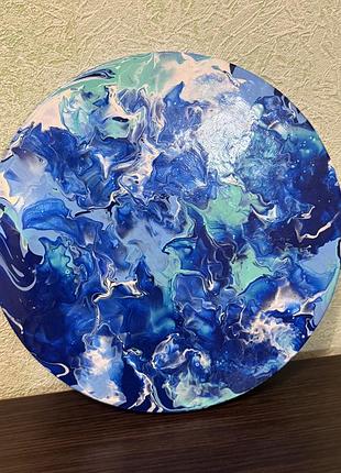 Картина кругла декор хенд мейд хвиля море hand made