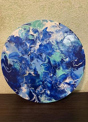 Картина кругла декор хенд мейд хвиля море hand made