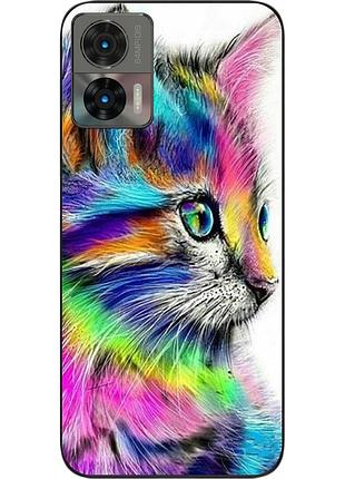 Силіконовий чохол epik для motorola edge 30 neo з картинкою різнобарвний котик