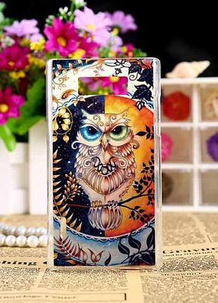 Чохол накладка з картинкою (силікон) для lg l7 p700 p705 сова