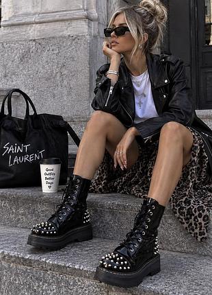 Лакові черевики jol london 38 р. у стилі glam rock з шипами