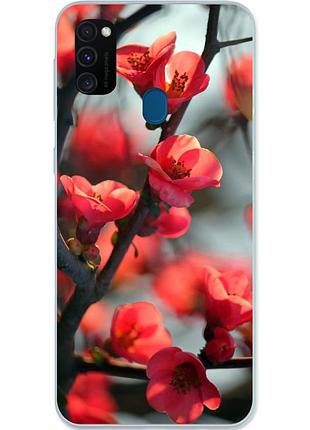 Чехол силиконовый для samsung m21 galaxy m215f с картинкой сакура