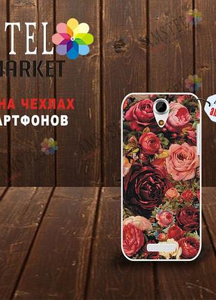 Оригинальный чехол панель накладка для doogee y100x с картинкой розы