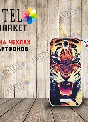 Оригинальный чехол панель накладка для doogee y100x с картинкой тигр