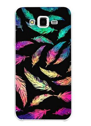 Ексклюзивний бампер з принтом для samsung galaxy j2 prime g532f пір'я