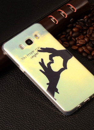 Оригинальный чехол панель накладка для samsung galaxy j710 2016 с рисунком сердце в руках