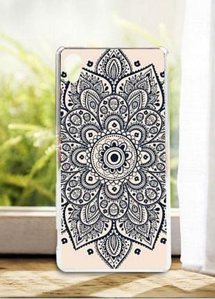 Силіконовий чохол бампер для sony xperia m4 aqua / e2333 з картинкою квітковий візерунок