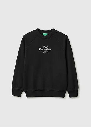 Дитячий чорний прямий світшот benetton чорний, kl