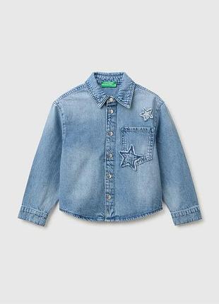 Дитяча синя пряма сорочка benetton s