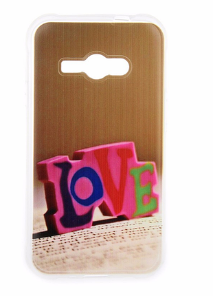 Силіконовий бампер для samsung galaxy j1 ace моделі j110 з картинкою love