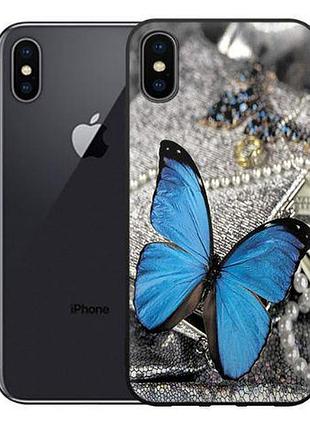 Бампер силіконовий чохол для iphone x з картинкою метелик