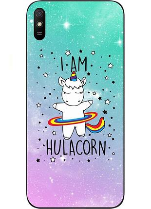 Бампер силиконовый чехол для xiaomi redmi 9a с картинкой единорог