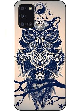 Бампер силиконовый чехол для samsung a31 galaxy a315f с картинкой сова