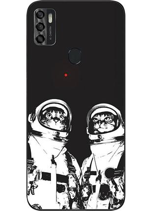 Силиконовый чехол бампер для zte blade a7s 2020 с картинкой космонавты коты