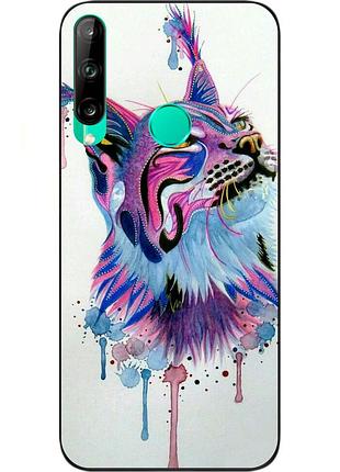 Силіконовий чохол для huawei p40 lite e з картинкою рись акварель