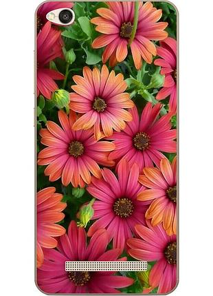 Чехол силиконовый для xiaomi redmi 4a с картинкой герберы