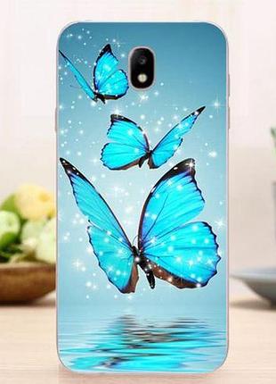 Силиконовый чехол для samsung j730 galaxy j7-2017 с картинкой три бабочки