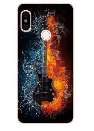 Чехол с картинкой силиконовый бампер для xiaomi redmi note 5 гитара