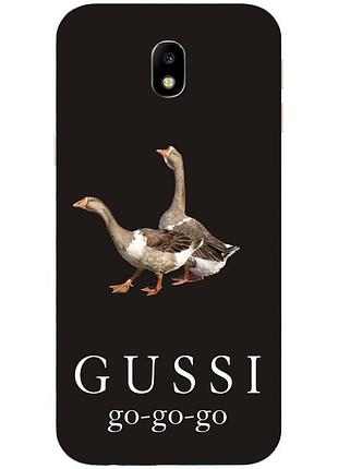 Антибрендовый силіконовий чохол для samsung galaxy j3 2018 з картинкою gussi go go
