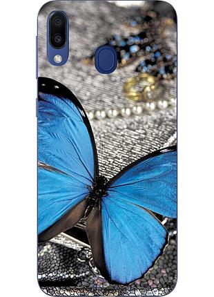 Силиконовый tpu чехол для samsung galaxy m20 с картинкой бабочка