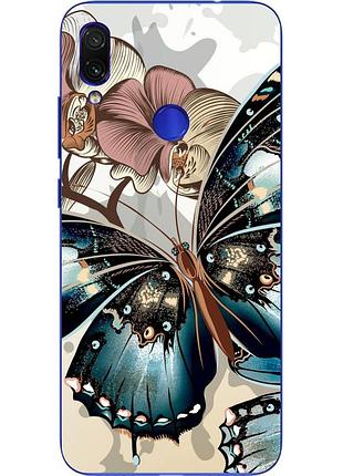 Силиконовый чехол с рисунком для xiaomi redmi note 7 бабочка