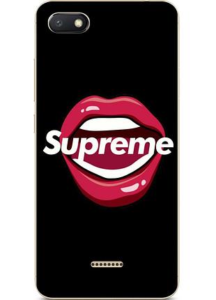 Чехол силиконовый для xiaomi redmi 6a с картинкой губы supreme