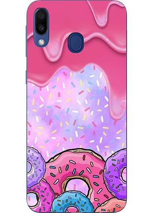 Силіконовий чохол з малюнком для samsung galaxy m20 пончики