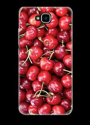 Силиконовый чехол для huawei y6 pro с картинкой вишня