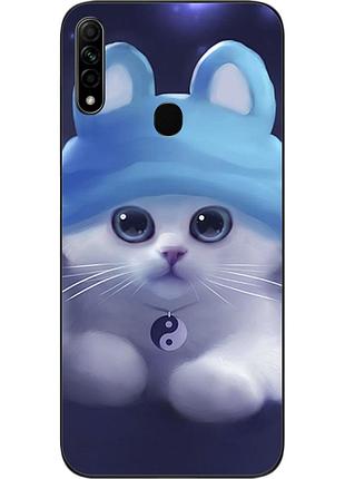 Бампер силіконовий чохол для oppo a31 з картинкою котик