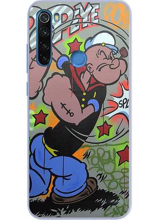 Бампер силіконовий чохол для xiaomi redmi note 8 з картинкою моряк папай