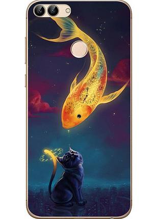 Чохол бампер для huawei p smart з принтом золота рибка