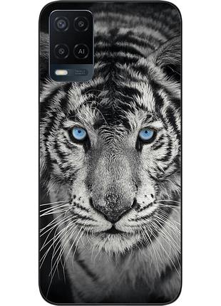 Чохол силіконовий для oppo a54 з картинкою білий тигр