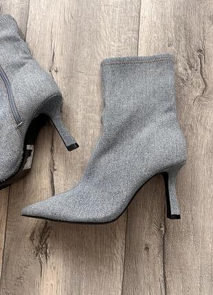 Stradivarius женские джинсовые батильоны ботинки полусапожки с острым носом голубые джинсы