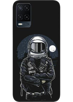Силиконовый чехол бампер для oppo a54 с картинкой космонавт и луна