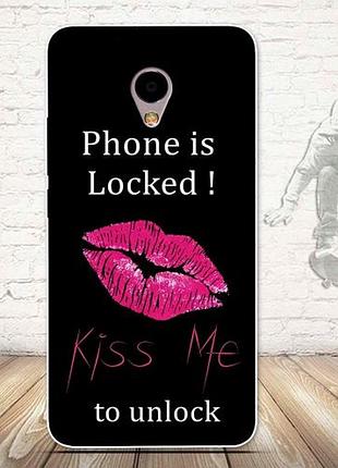 Оригінальний чохол панель накладка для meizu m3e з картинкою kiss me