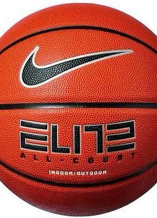 Мяч баскетбольный nike elite all court 8p 2.0 deflated brown size 6