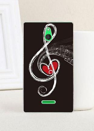 Чохол накладка для nokia x2 dual з картинкою скрипковий ключ