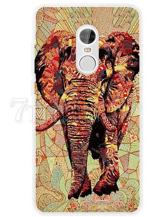 Оригинальный чехол бампер для xiaomi redmi note 4 с принтом красный слон
