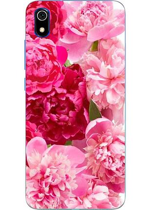 Силіконовий чохол бампер для xiaomi redmi 7a з картинкою півонії