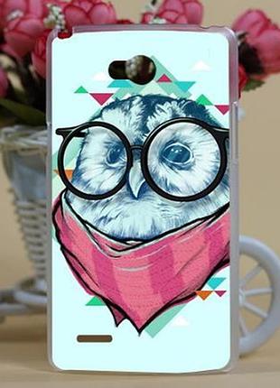 Чехол-накладка для lg l80 d380 с рисунком сова в очках