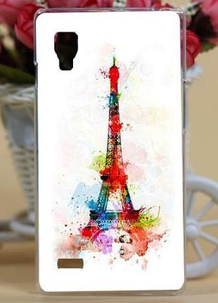 Чехол-накладка для lg l9 optimus p760 p765 с картинкой башня красками