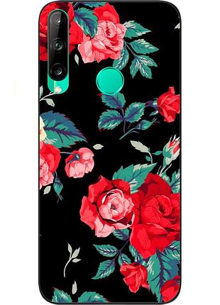 Силіконовий чохол бампер для huawei p40 lite e з картинкою троянди